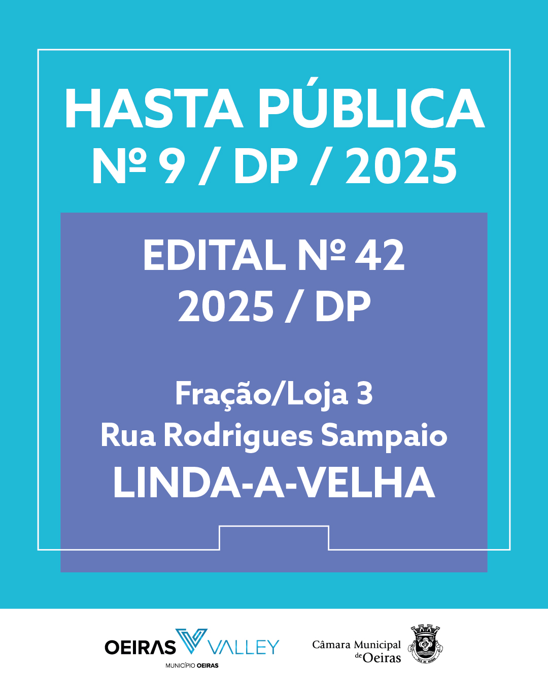 Num fundo azul o nome do procedimento numa caixa lilás