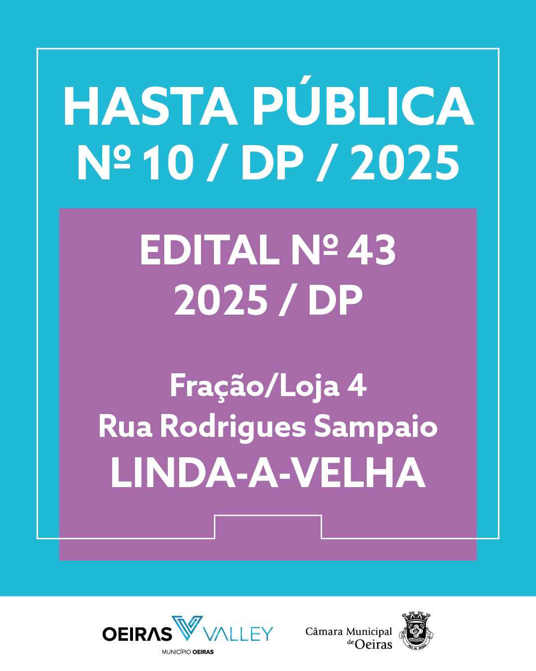 Num fundo azul o nome do procedimento numa caixa lilás