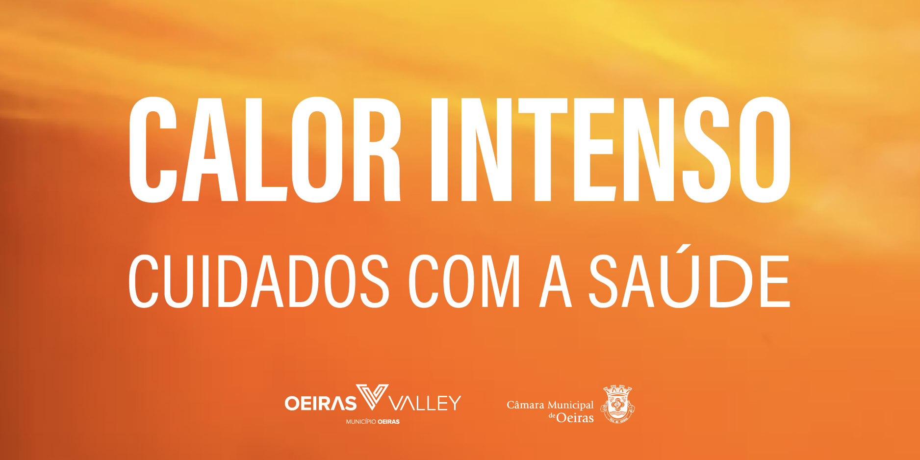 num fundo laranja a indicação de calor intenso