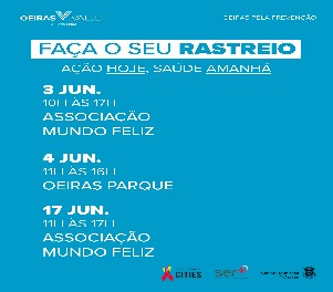 Rastreios Ser+ Junho com fundo azul