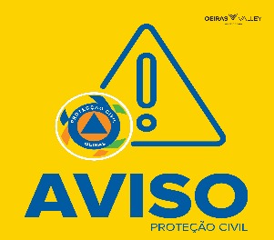Imagem amarela com letras azuis da proteção civil