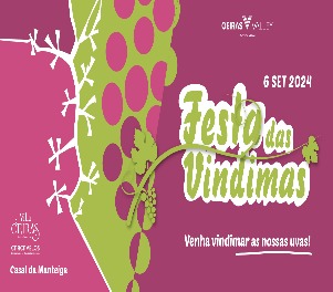 ilustração de um cacho de uvas com informação para o evento