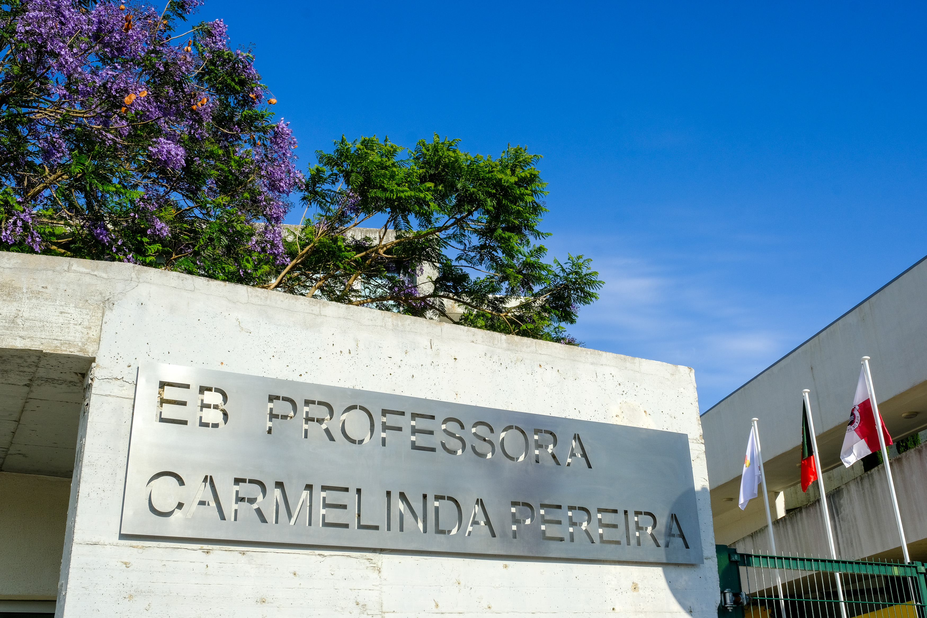 Placa nova da escola