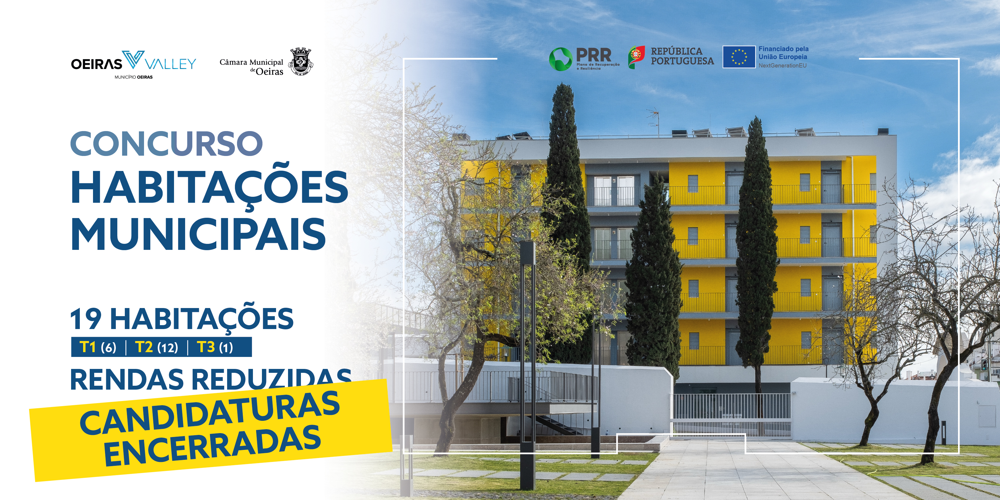 edifício Alto da Montanha com indicação de candidaturas encerradas