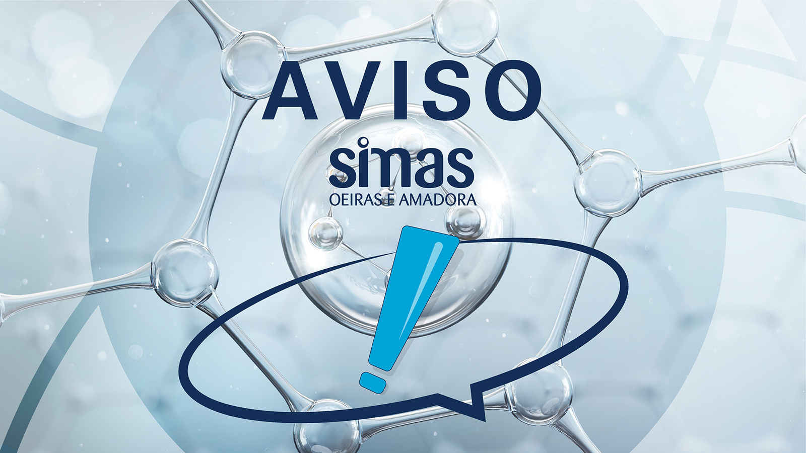 ilustralão alusiva a água com um sinal de exclamação a azul