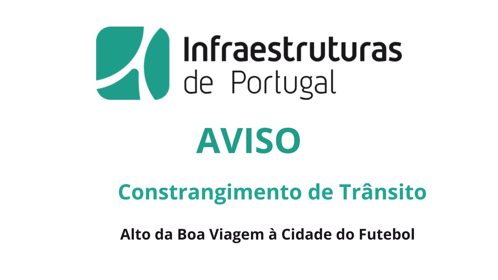 logotipo da empresa e referÊncia a aviso com local da intervenção
